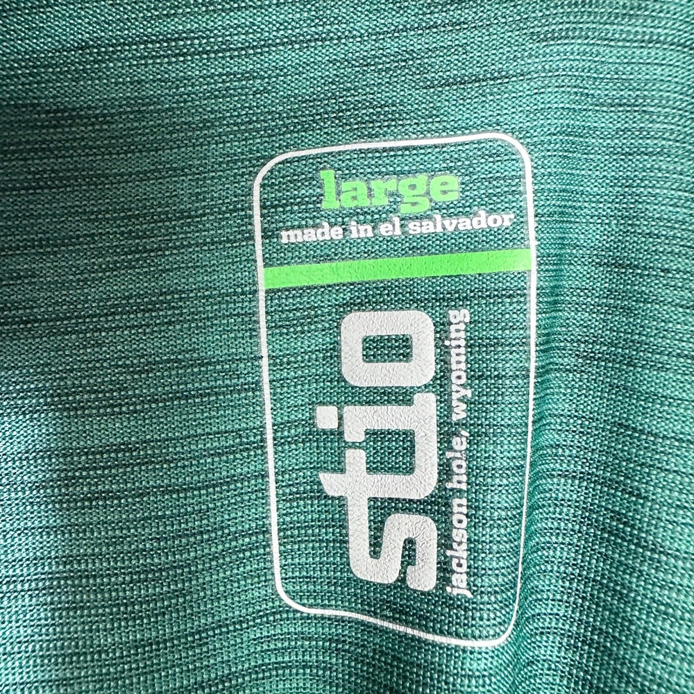 Stio Polo Shirt Mens Size L Green Space Dye Performance Knit Short Sleeve - Picture 3 of 9